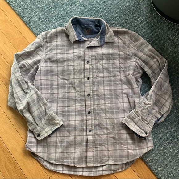 copper and oak Shirts Vintage Corduroy Flannel Gray And Blue Poshmark